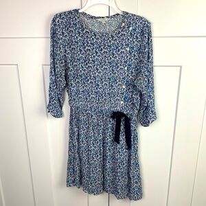 & Other Stories Blue Floral Long Sleeve Dress